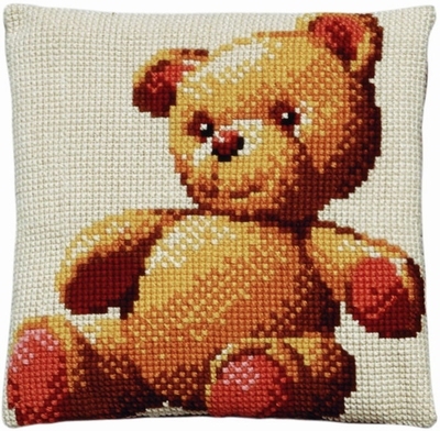 Kruissteek Kussenpakket Teddybeer  40 x 40 cm