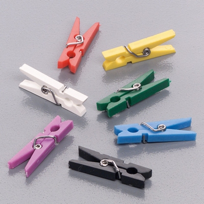 Wasknijpers mini, diverse kleuren per zakje  10 stuks
