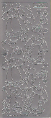 Stickervel Outline Baby zilver  10 x 23 cm