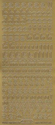 Stickervel Letters goud  10 x 23 cm