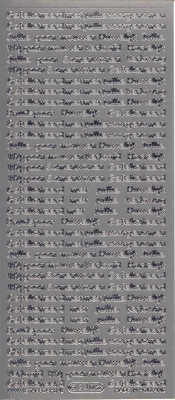 Stickervel Huwelijk Teksten Klein zilver  10 x 23 cm
