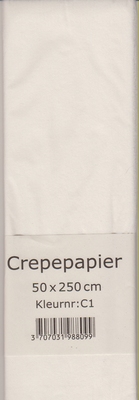 Crepepapier 250x50cm Wit