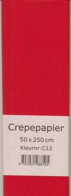 Crepepapier 50x250cm Rood