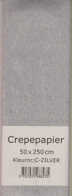 Crepepapier 50x250cm Zilver