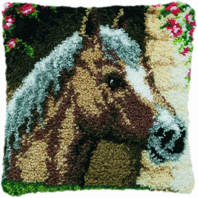 Knoopkussen Paard  40 x 40 cm