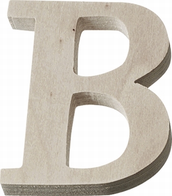 Houten letter B  4 cm