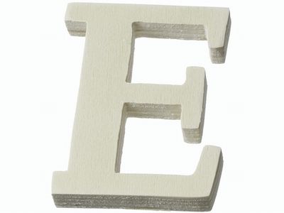Houten letter E  4 cm