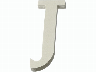 Houten letter J  4 cm