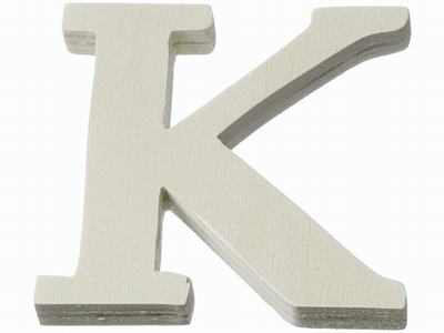 Houten letter K  4 cm