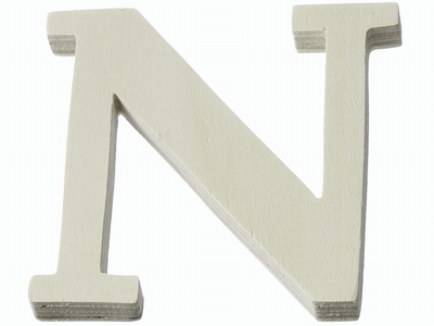 Houten letter N  4 cm