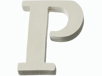 Houten letter P  4 cm