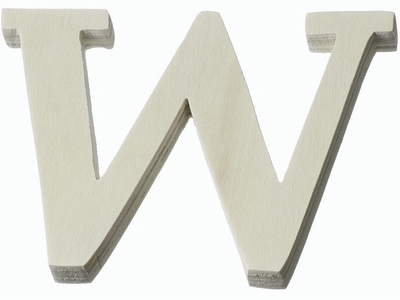 Houten letter W  4 cm