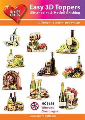 Easy 3D-Toppers, Wine and Champagne