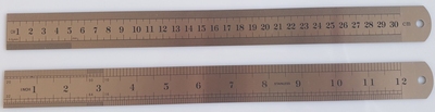 Metalen liniaal 30 cm / 12 inch RVS