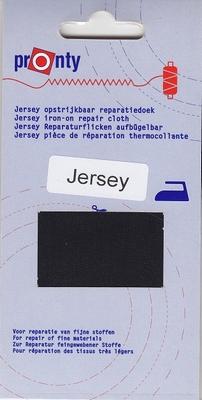 Reparatiedoek Jersey Zwart  12x45cm