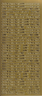 Stickervel Huwelijk Teksten Klein goud  10 x 23 cm