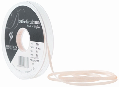 Satijn lint glans - Peach  1 meter