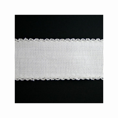Aida band wit zilver  Per Meter