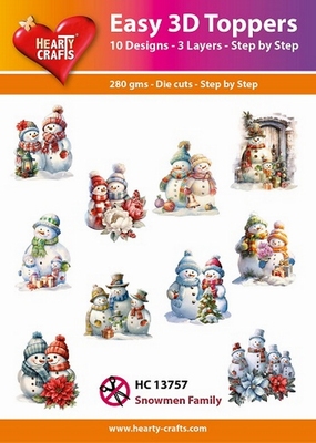 Easy 3D-Toppers, Snowmen Family