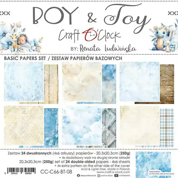 Craft o Clock Boy & Toy basic pad 20x20  20x20 cm