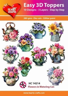 Easy 3D-Toppers, Flowers in Watering Can