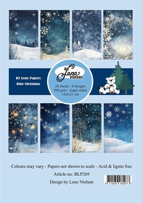 By Lene Paper Pad A5 Blue Christmas  14,8 x 21 cm