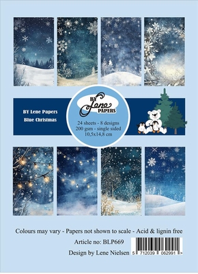 By Lene Paper Pad A6 Blue Christmas  10,5 x 14,8 cm
