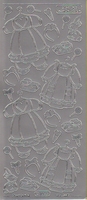 Stickervel Outline Baby zilver 10 x 23 cm