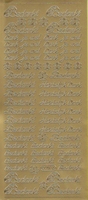 Stickervel Text goud 10 x 23 cm