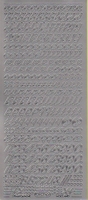 Stickervel Letters & Cijfers zilver 10 x 23 cm