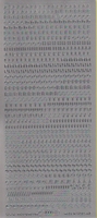 Stickervel Letters & Cijfers zilver 10 x 23 cm