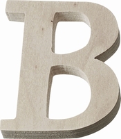 Houten letter B 4 cm