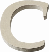 Houten letter C 4 cm