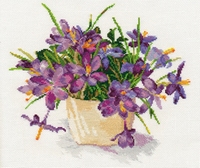 Borduurpakket Blooming garden - Crocuses - Alisa 