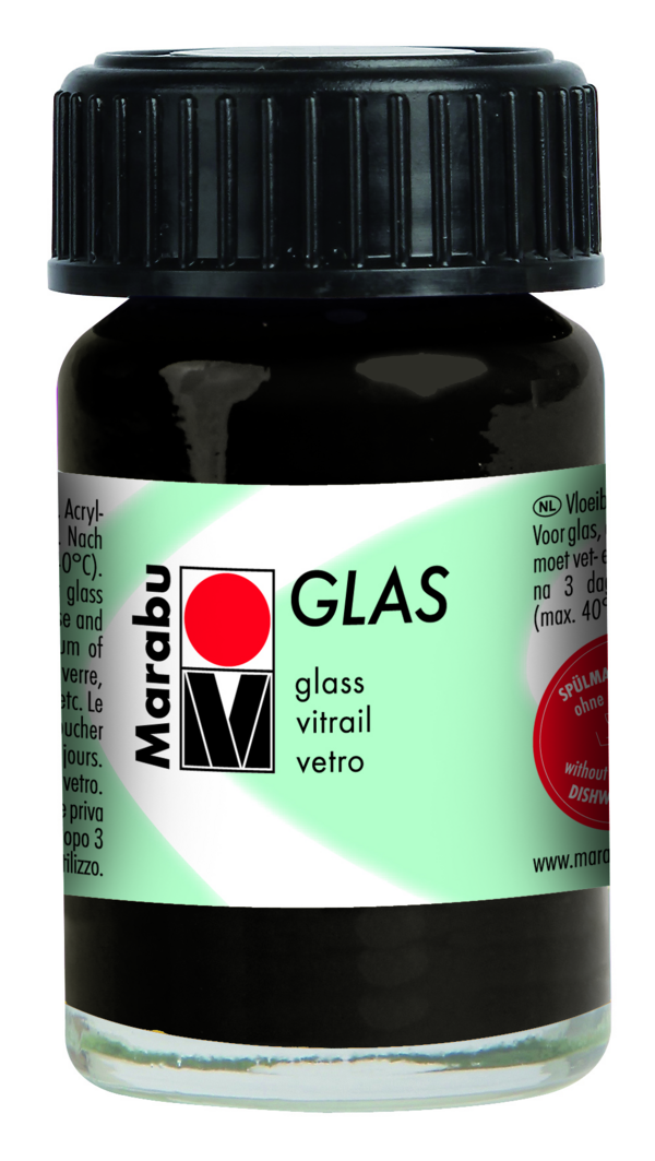 Marabu Glasverf Zwart 15 ml