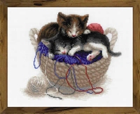 Borduurpakket Kittens in a Basket 