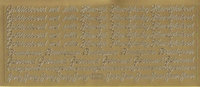 Stickervel Huwelijks Teksten goud 10 x 23 cm
