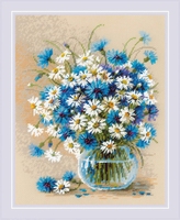 Borduurpakket Daisies and Cornflowers 